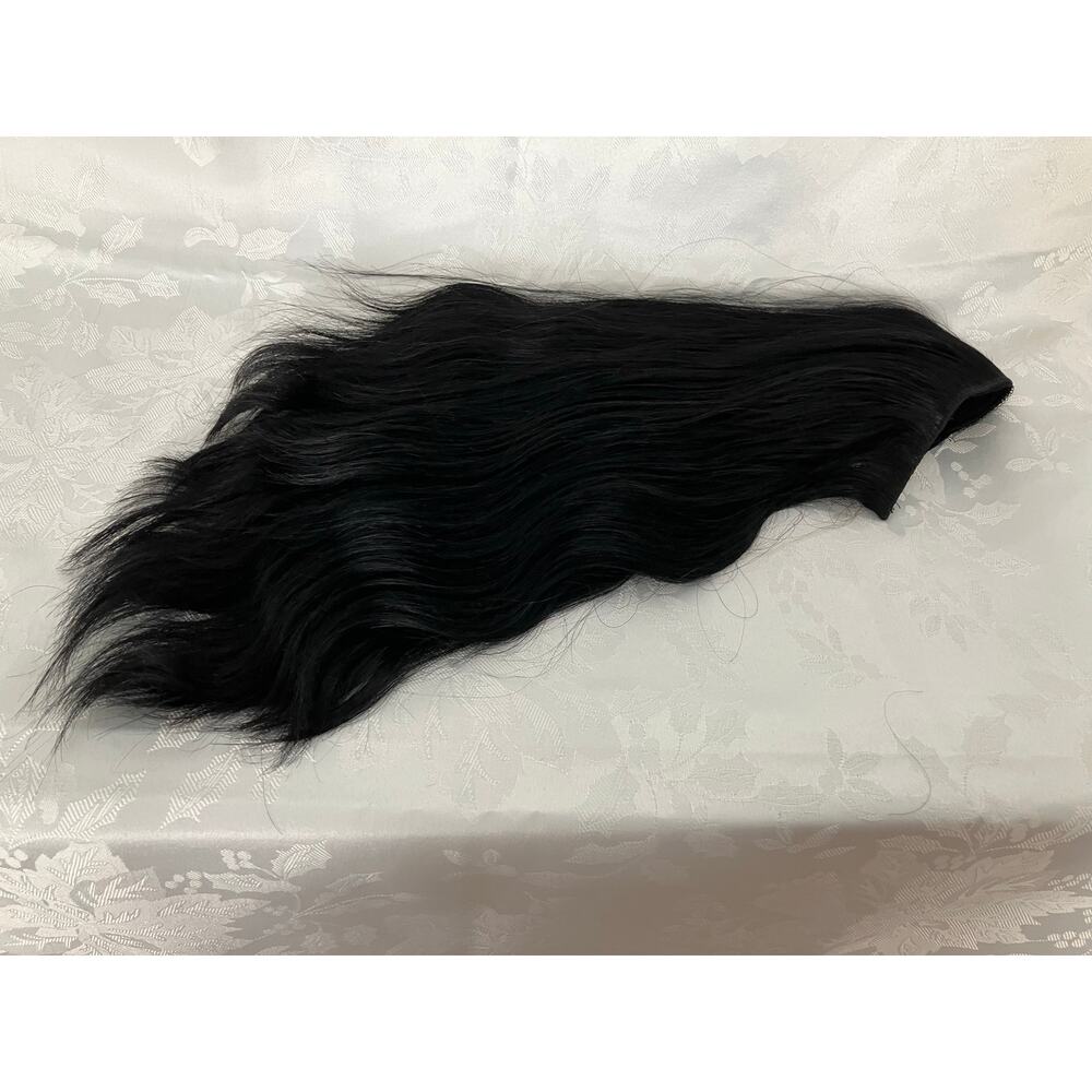 Invisible Black Straight Synthetic Hair Extension Hidden Clip In Piece